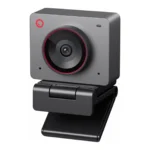 Hình ảnh webcam OBSBOT Meet 2 đặt trên bàn với nền trống
