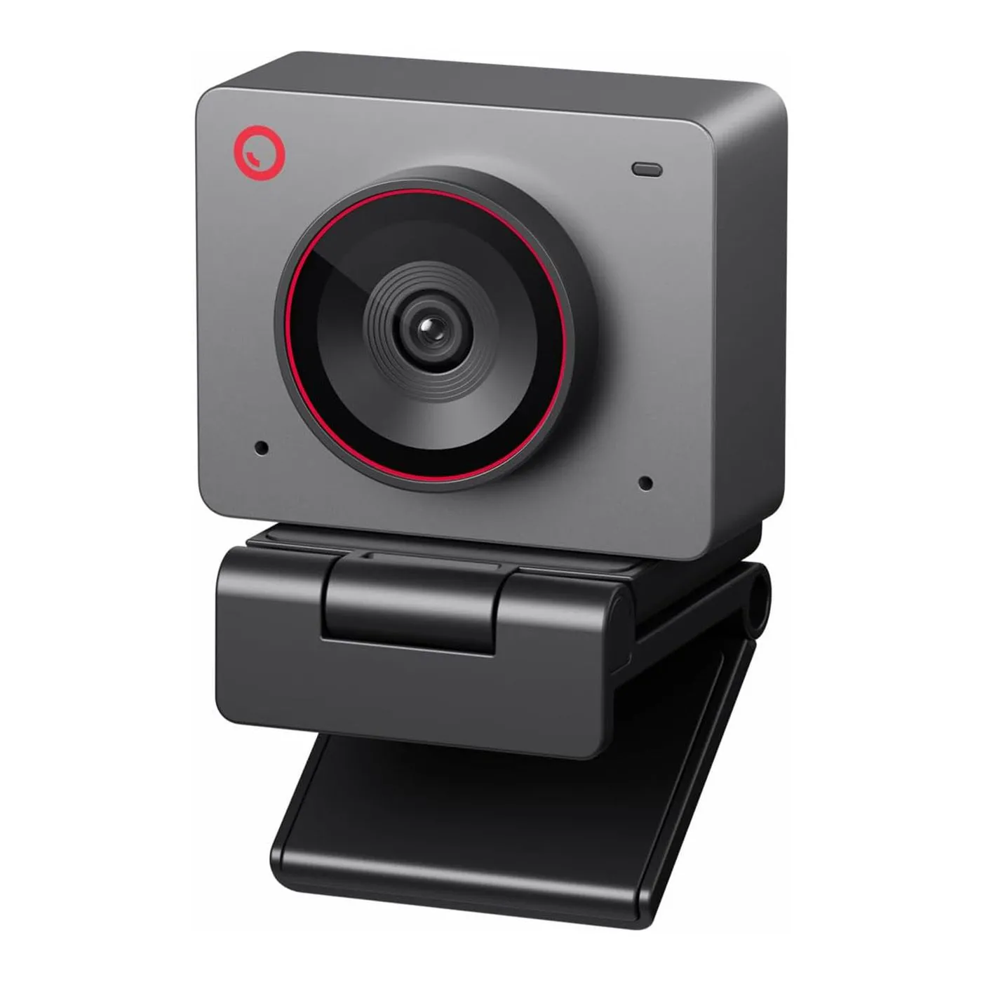 Hình ảnh webcam OBSBOT Meet 2 đặt trên bàn với nền trống