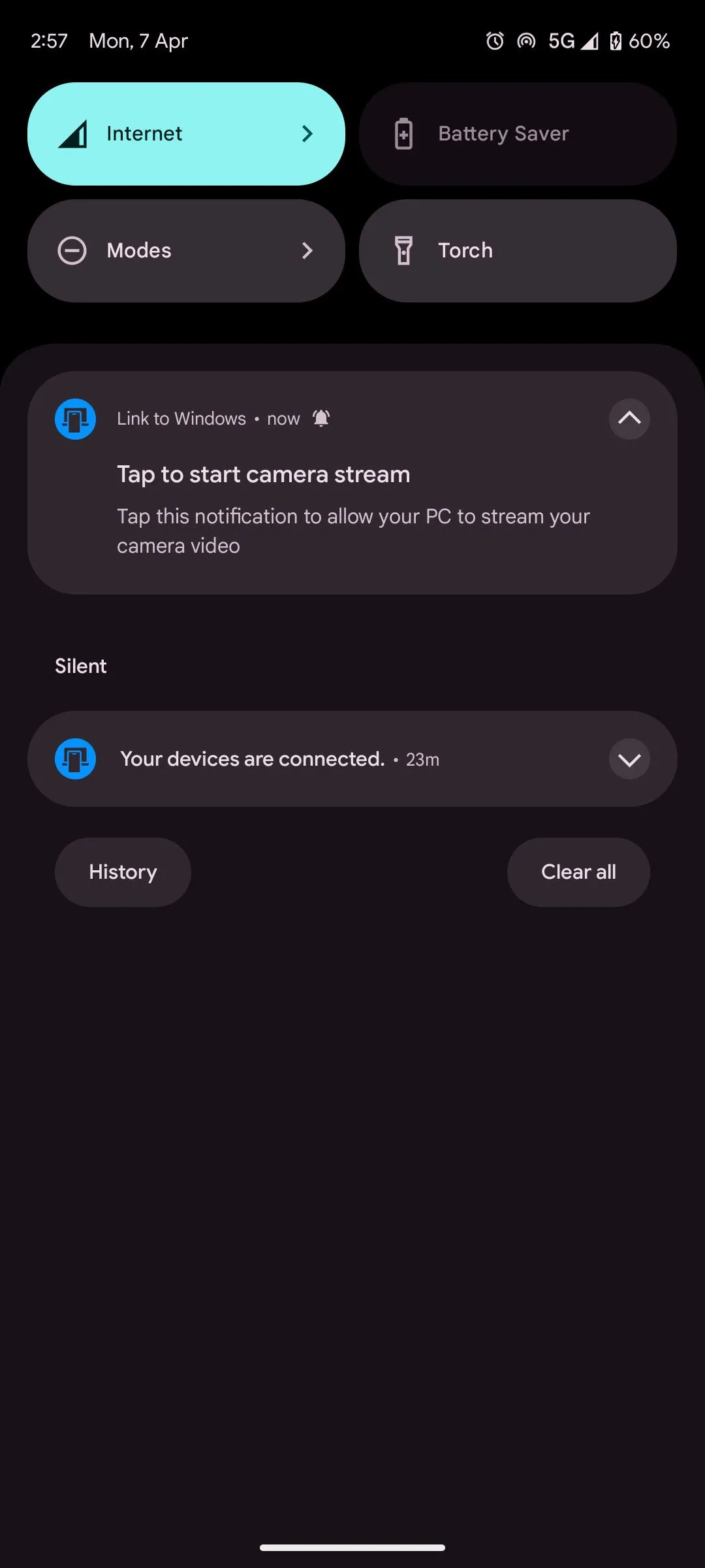Hỗ trợ tính năng webcam không dây của Phone Link
