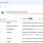 Hộp thư đến Gmail với nhiều email chưa đọc