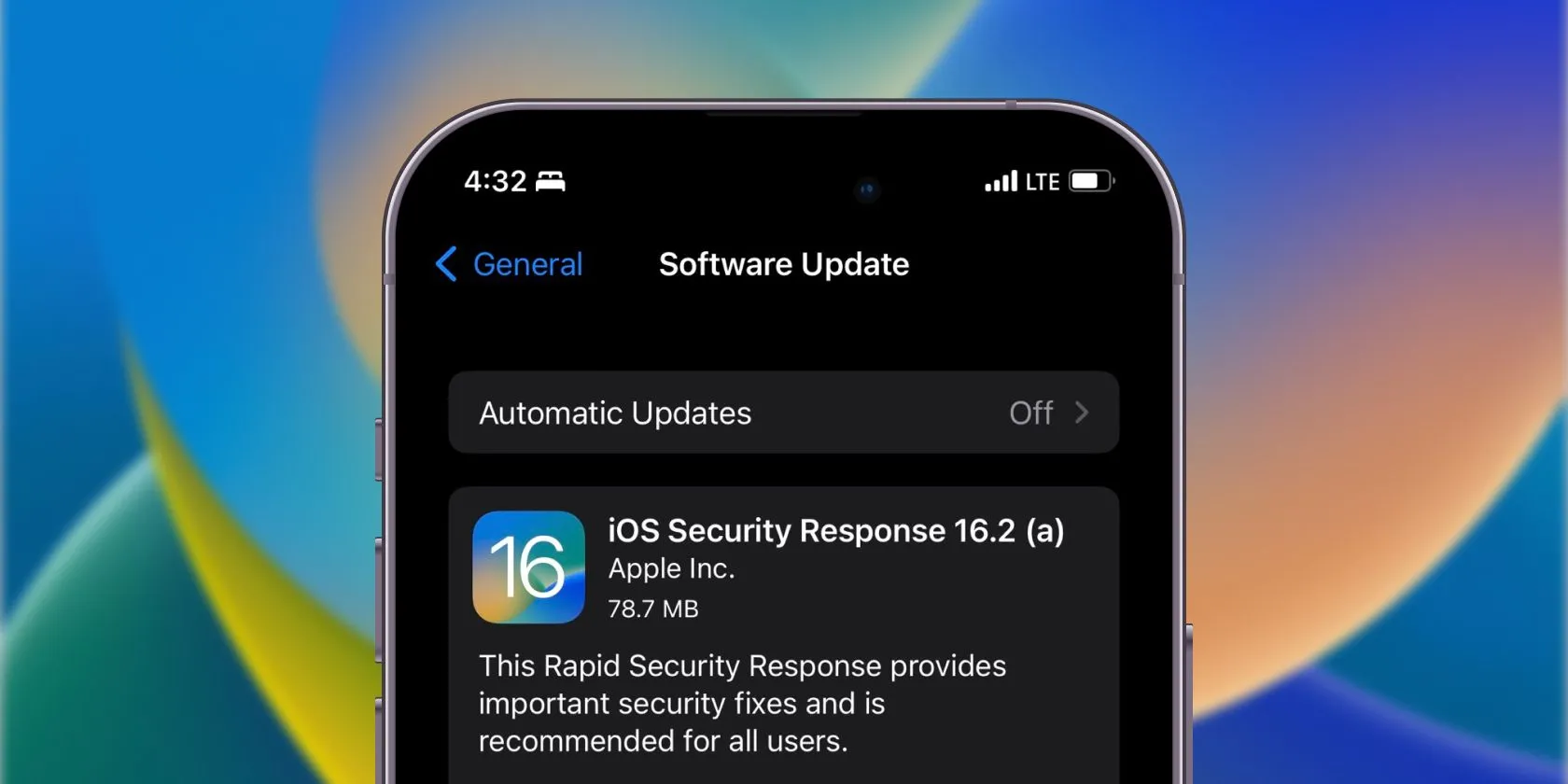 Hướng dẫn bật tính năng Rapid Security Response (Phản hồi bảo mật nhanh) trên iPhone
