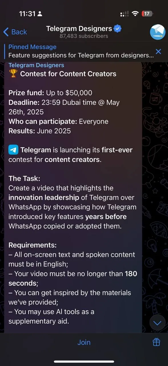 Hướng dẫn cuộc thi "đá xoáy" WhatsApp từ Telegram, chi tiết thể lệ và giải thưởng