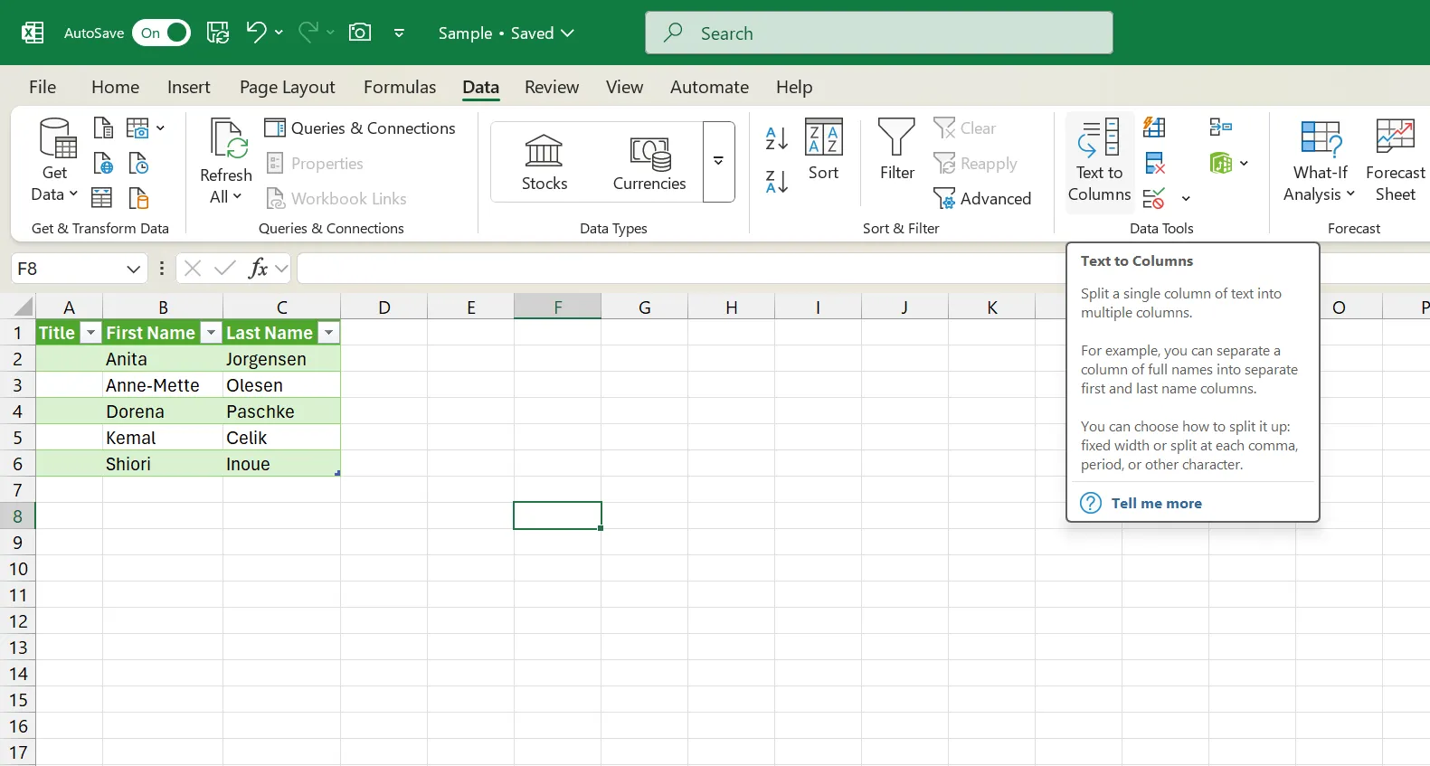 Hướng dẫn sử dụng tính năng Text to Columns trong Microsoft Office Excel để tách dữ liệu thành các cột riêng biệt