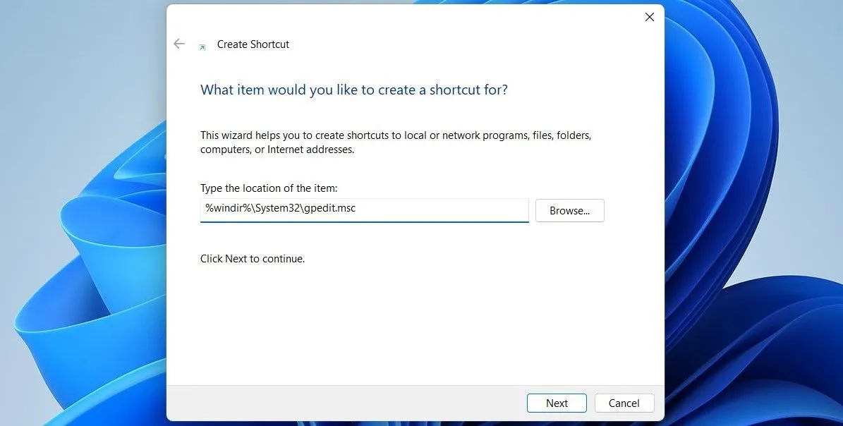 Hướng dẫn tạo lối tắt Local Group Policy Editor trên màn hình desktop