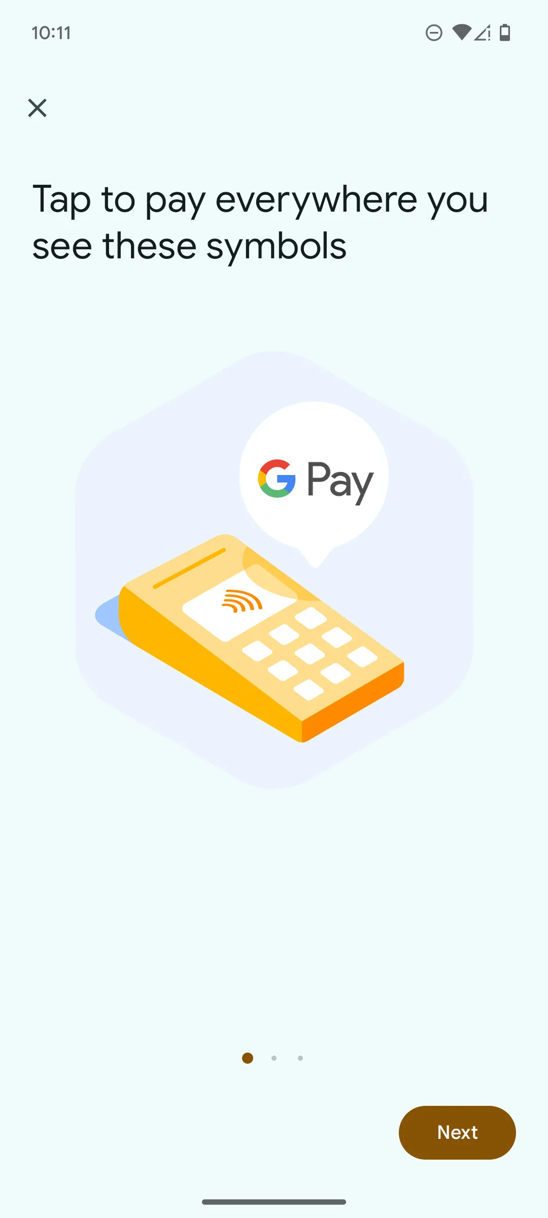 Hướng dẫn trong ứng dụng Google Wallet về cách thực hiện thanh toán an toàn.