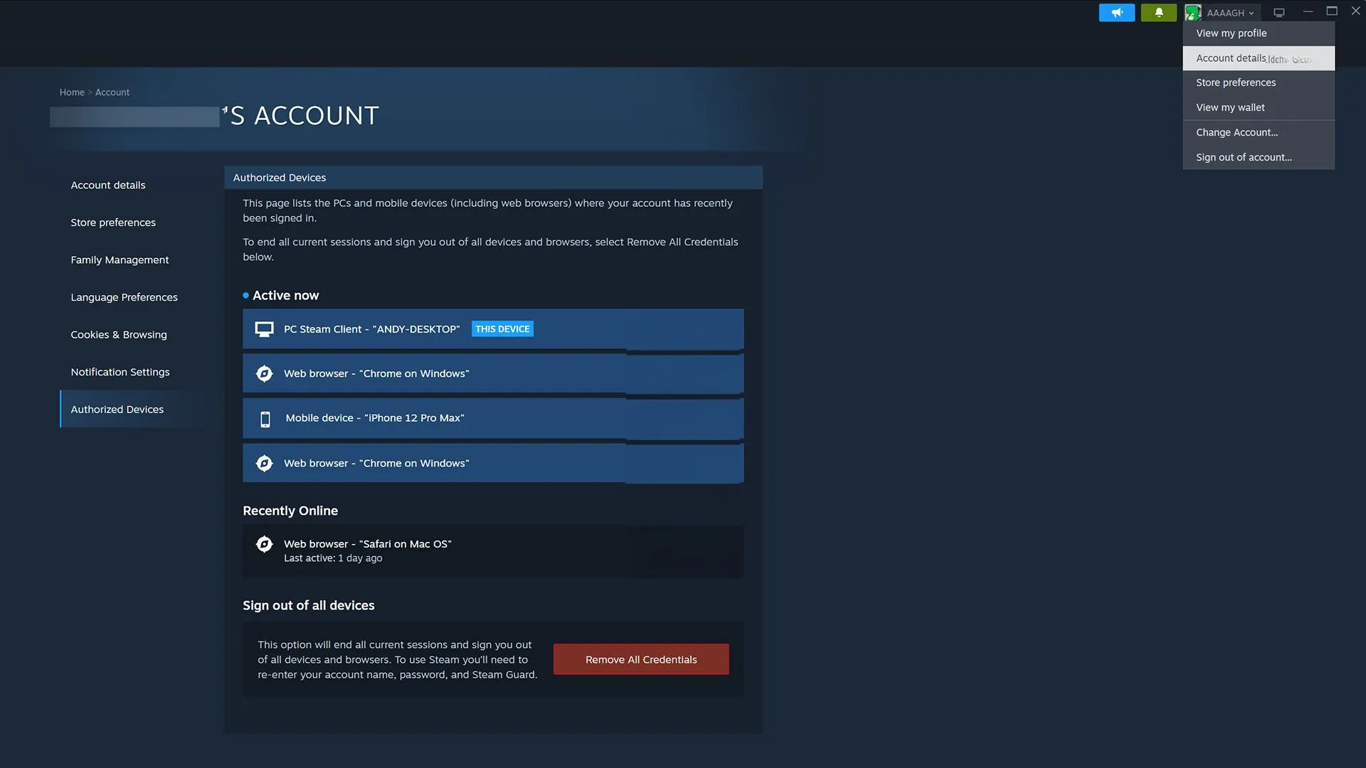 Hướng dẫn truy cập và quản lý các thiết bị đã ủy quyền trên tài khoản Steam
