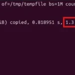 Kết quả kiểm tra tốc độ ghi ổ đĩa SSD trên hệ điều hành Linux sử dụng lệnh dd