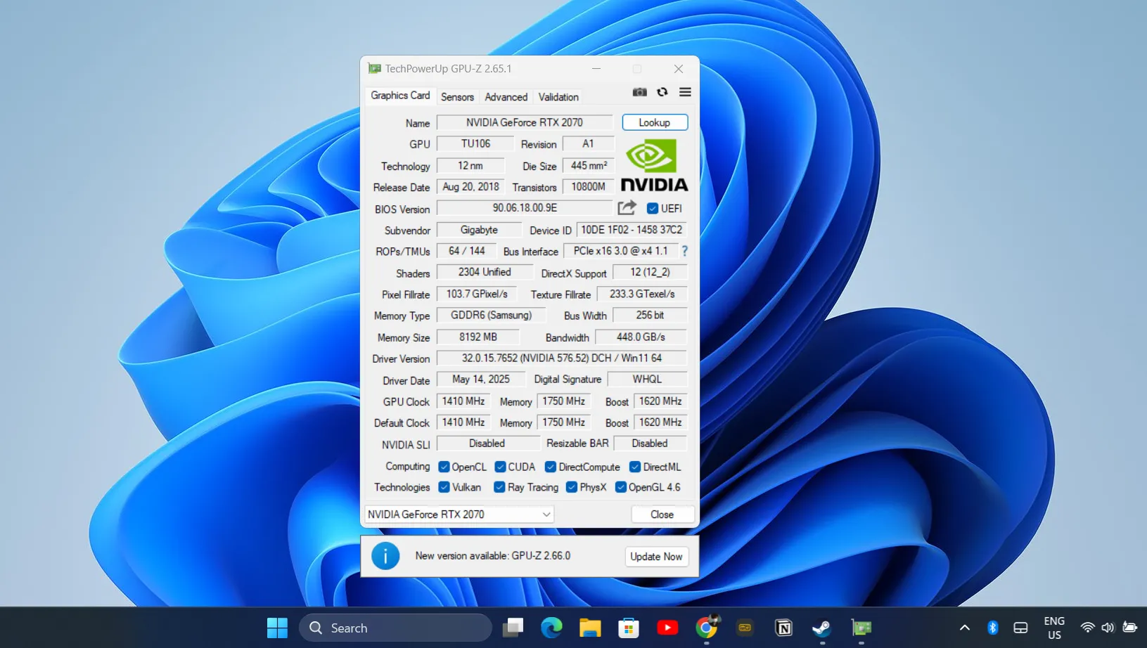 Kiểm tra thông tin card đồ họa eGPU đang hoạt động bằng phần mềm GPU-Z