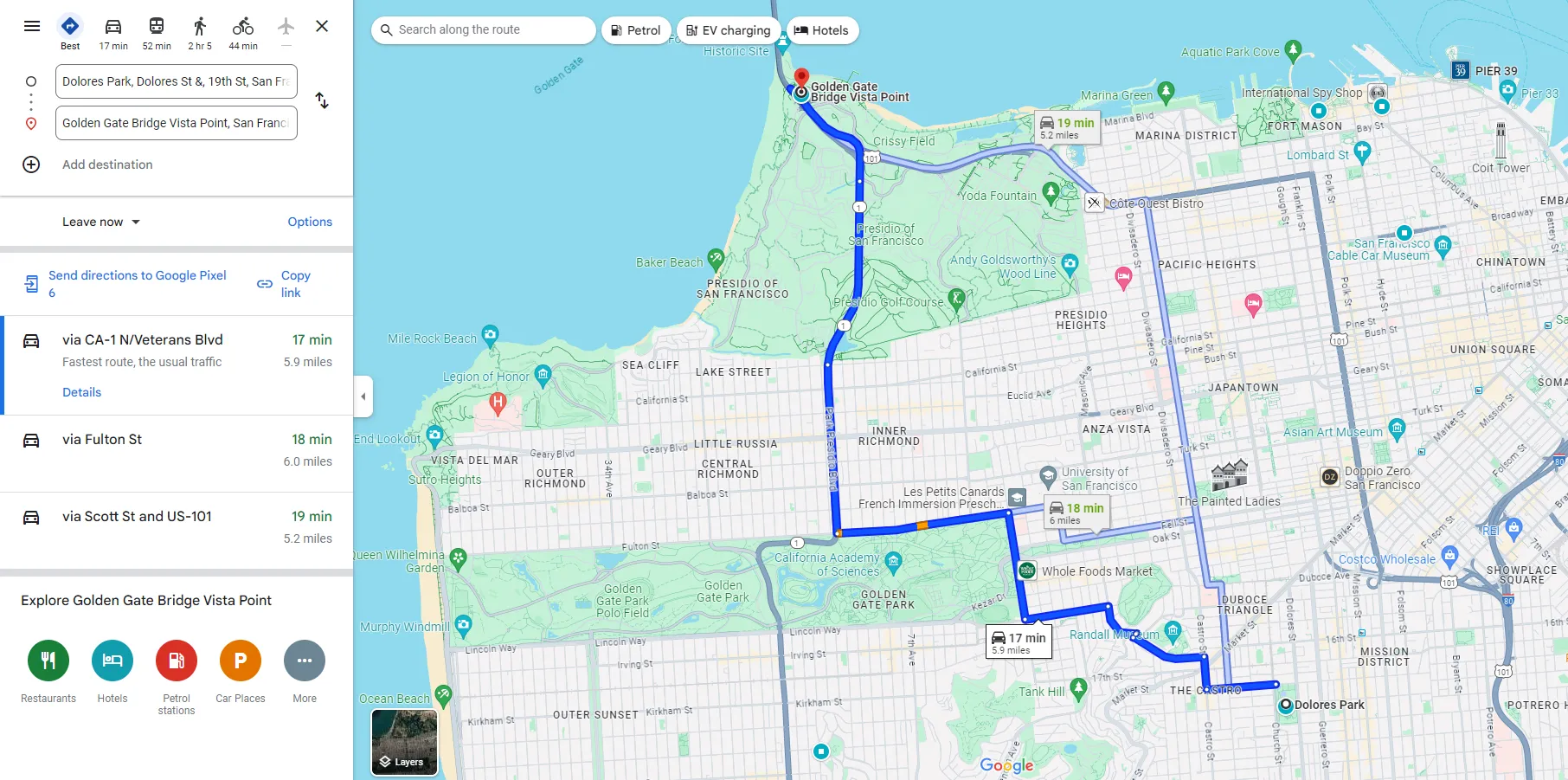 Lập kế hoạch lộ trình từ điểm A đến điểm B trên Google Maps