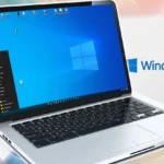 Laptop chạy Windows 10 với các phương tiện cài đặt, thể hiện nhu cầu hỗ trợ bên thứ ba sau khi Windows 10 ngừng cập nhật bảo mật