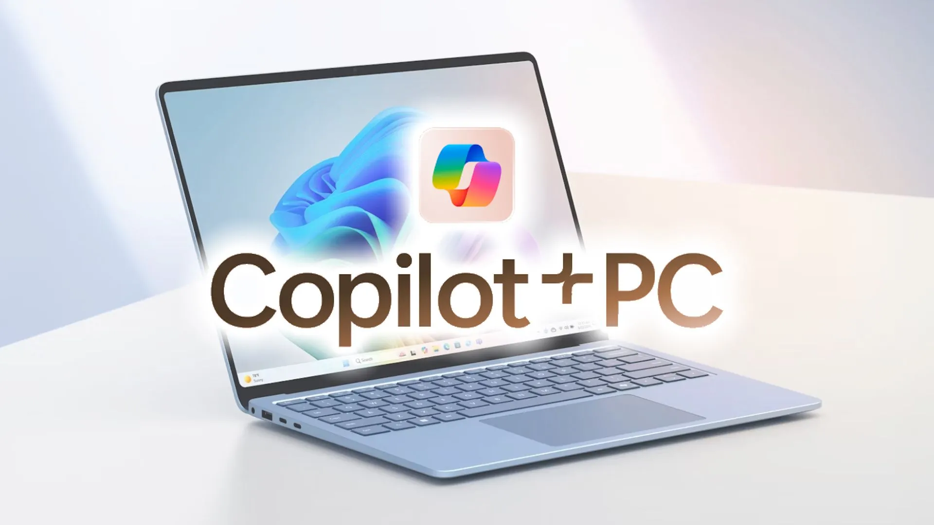 Laptop Microsoft Surface AI với logo Copilot, thể hiện sự tích hợp trí tuệ nhân tạo