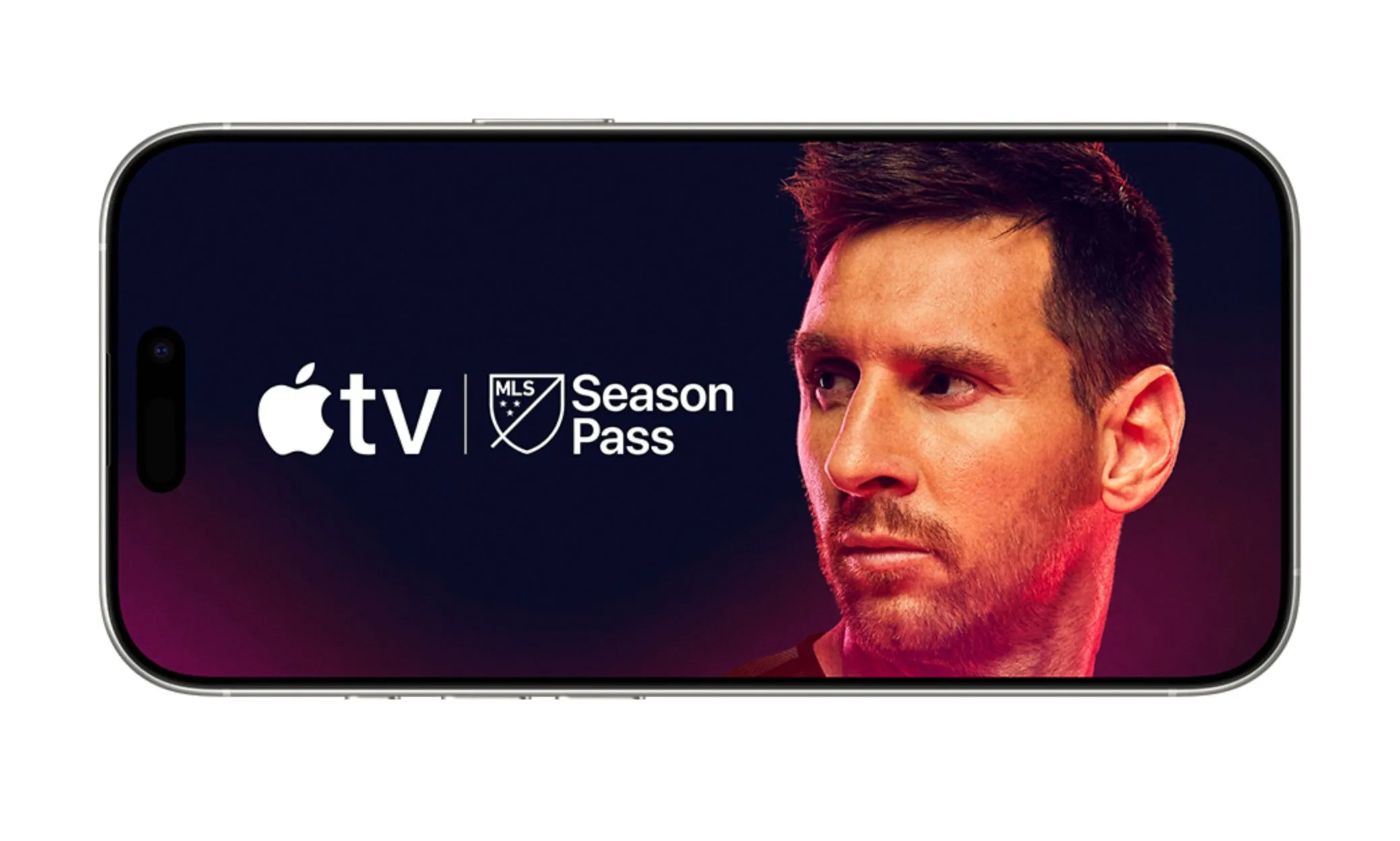 Logo Apple TV và MLS Season Pass hiển thị trên màn hình iPhone