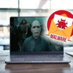 Malware Voldemort trên màn hình laptop
