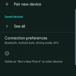 Màn hình cài đặt Bluetooth trên Android hiển thị tùy chọn "Ghép nối thiết bị mới" để kết nối AirPods.