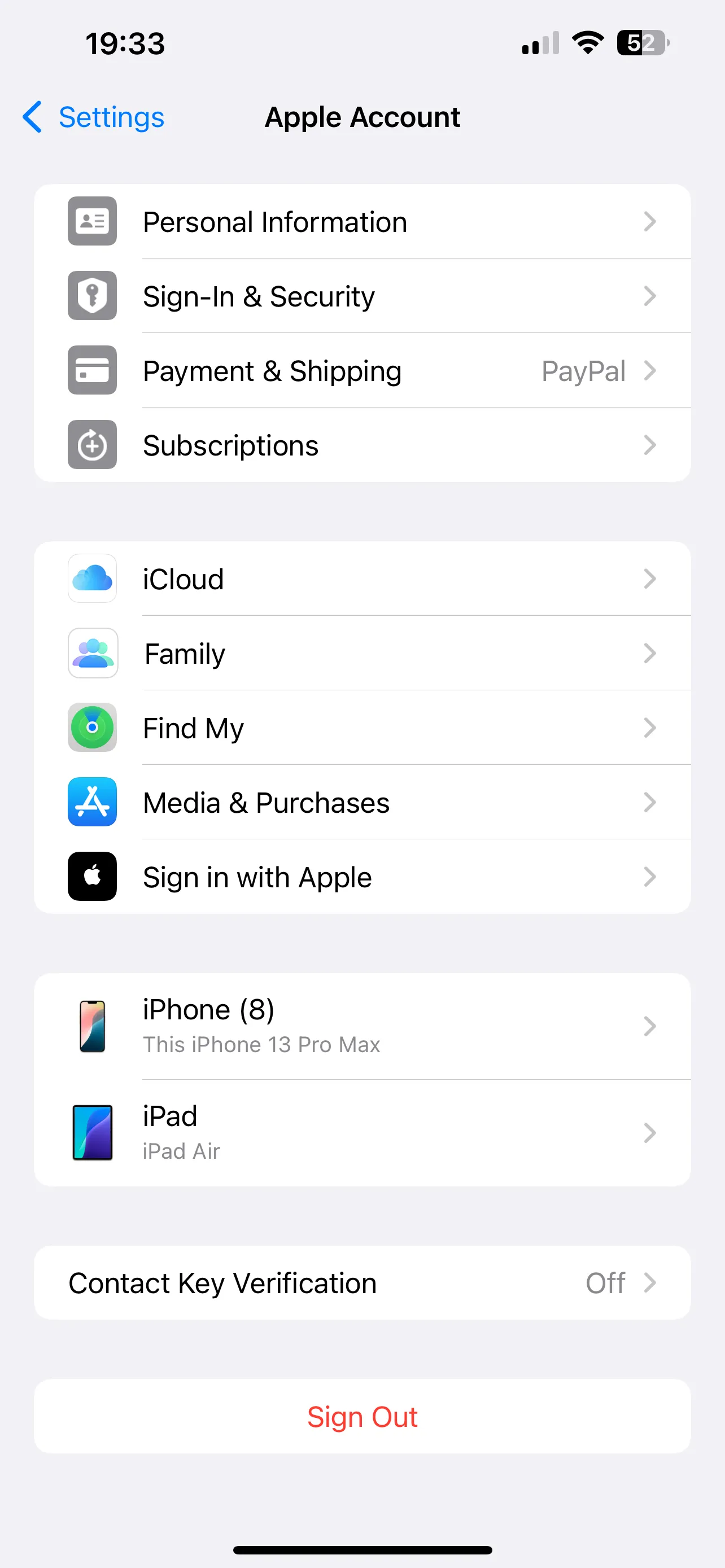 Màn hình cài đặt iCloud trên iPhone để sao lưu dữ liệu