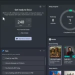 Màn hình chính của tính năng Focus Sessions trên Windows 11