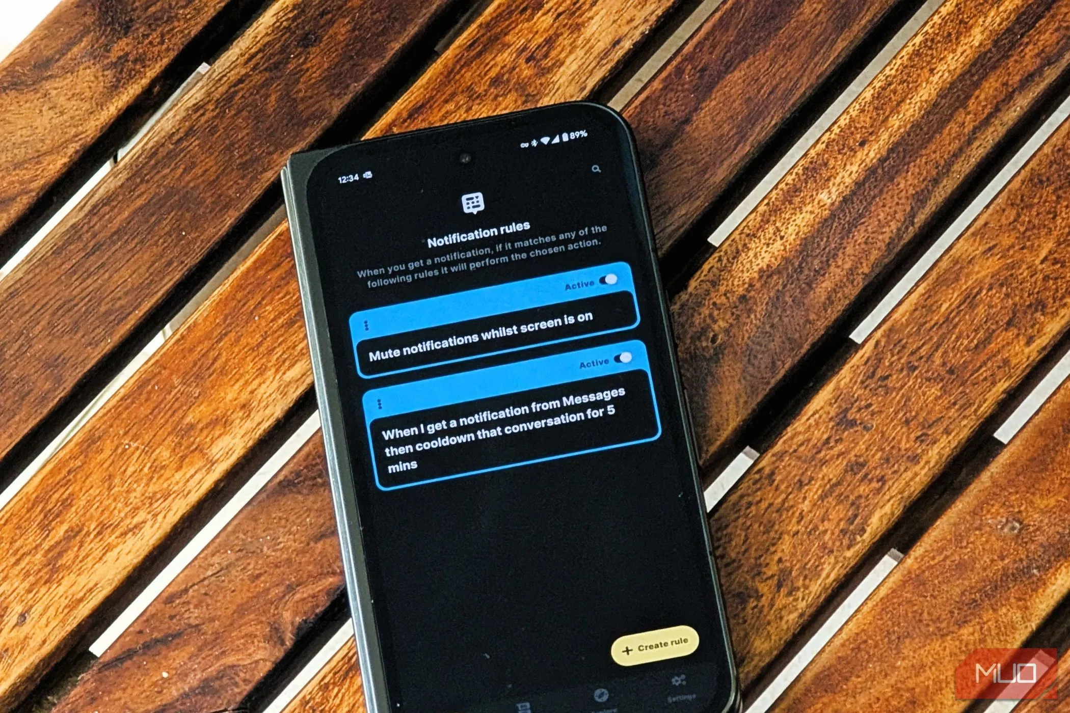 Màn hình chính ứng dụng BuzzKill trên điện thoại Android, minh họa khả năng quản lý thông báo hiệu quả