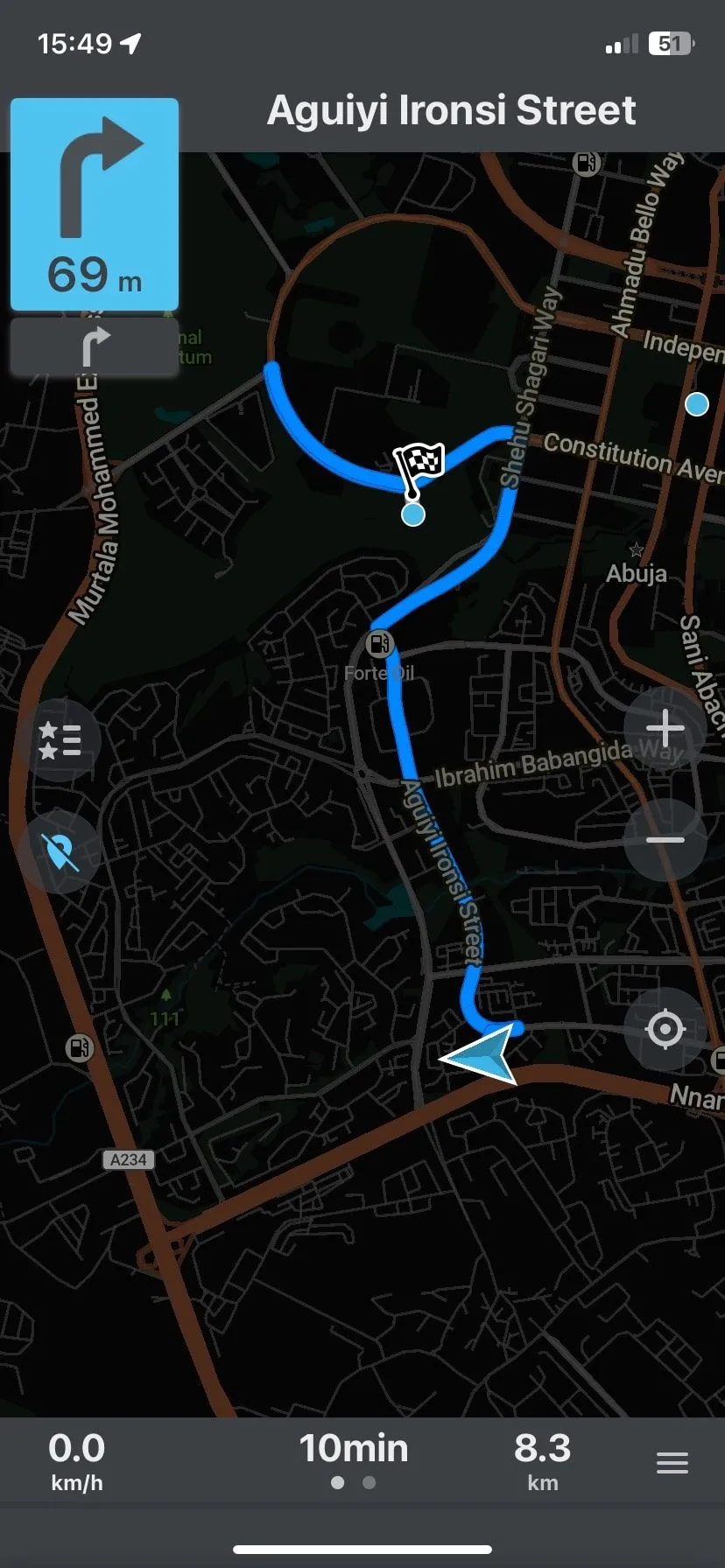 Màn hình dẫn đường ngoại tuyến của Organic Maps
