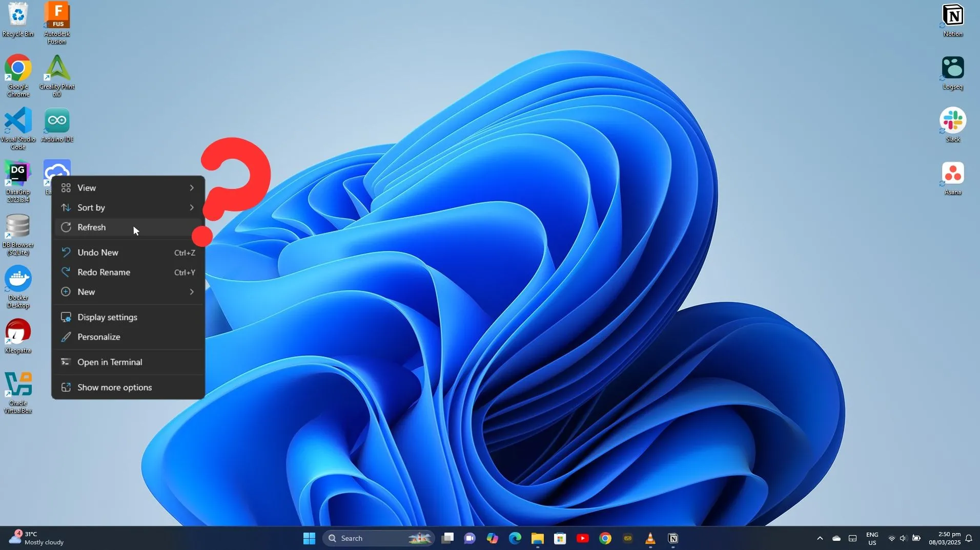Màn hình desktop bị đánh lừa với các biểu tượng là hình nền