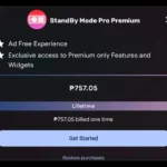 Màn hình giao diện mua gói Premium của ứng dụng StandBy Mode Pro trên điện thoại Android