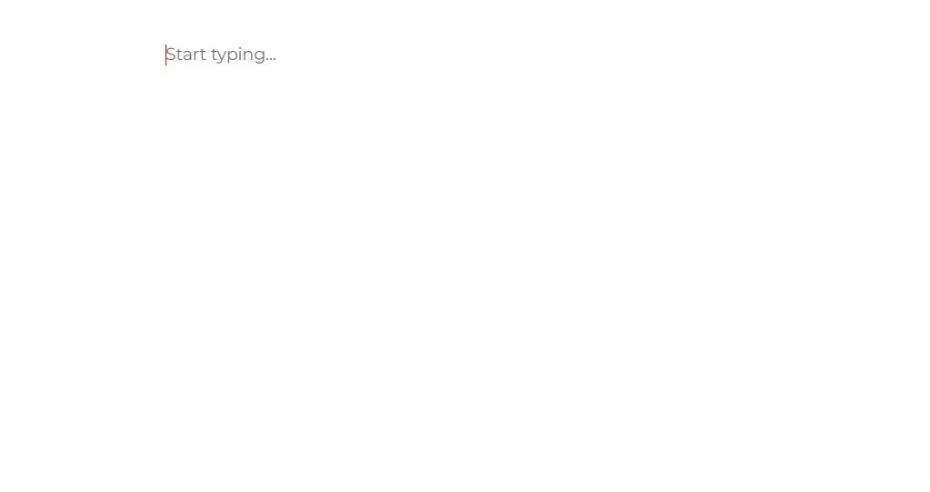 Màn hình khởi động ứng dụng The Most Dangerous Writing App với không gian trắng và con trỏ đỏ
