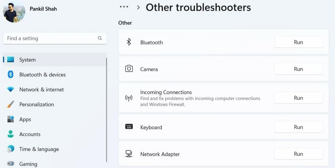 Màn hình Trình khắc phục sự cố Bluetooth trên Windows 11 trong Cài đặt hệ thống