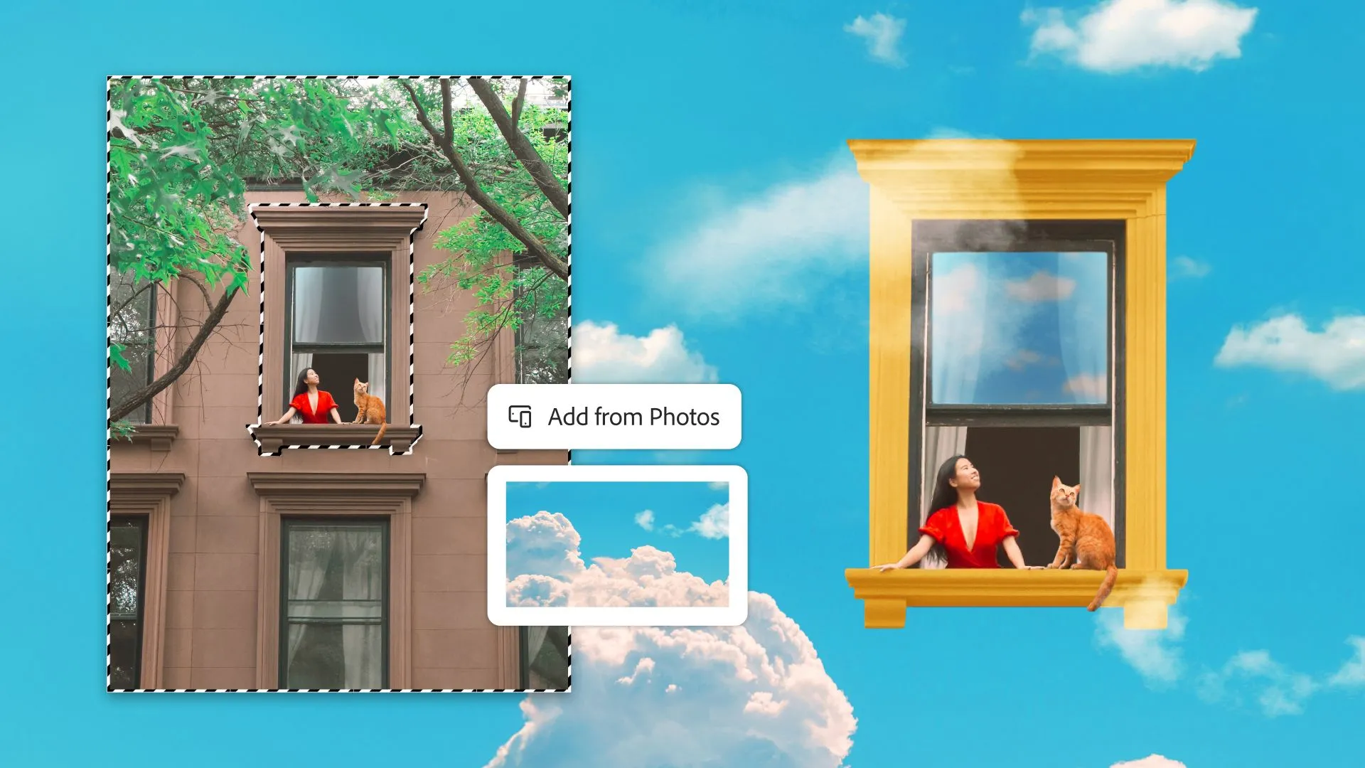 Màn hình tùy chọn thêm ảnh từ thư viện trên Photoshop Mobile