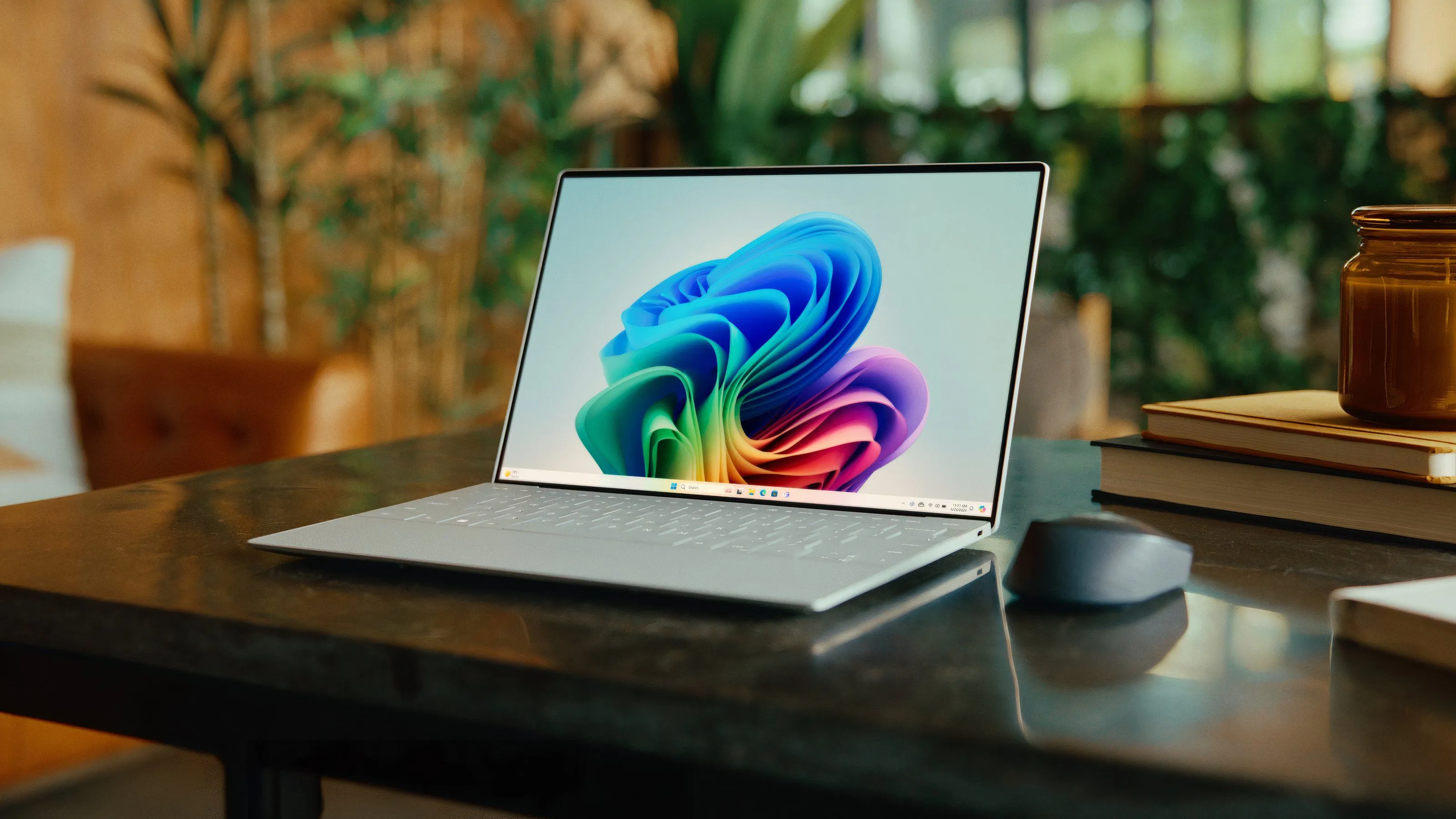 Máy tính xách tay Dell XPS 13 chạy chip Snapdragon X Elite trên bàn làm việc