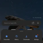 Menu tùy chọn và mục Tiện ích mở rộng trong trình duyệt Edge trên Android