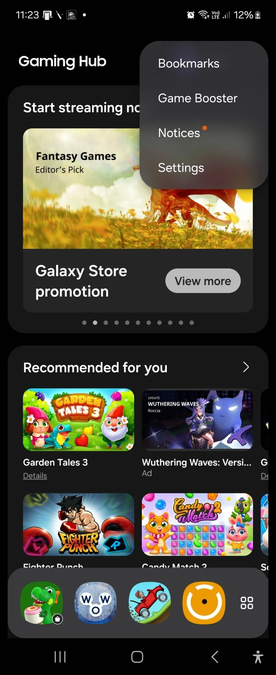 Menu ứng dụng Game Booster trên điện thoại Samsung Galaxy Z Flip 6