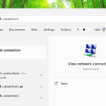 Mở cửa sổ Kết nối Mạng Windows thông qua tìm kiếm Menu Start