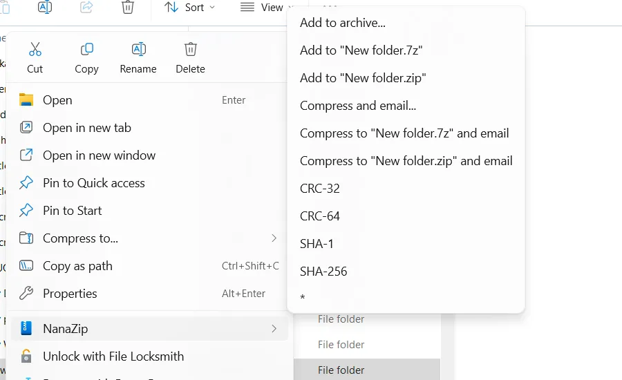 NanaZip trên Windows, một công cụ nén file hiệu quả
