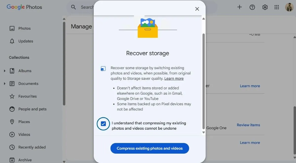 Nén ảnh và video trong Google Photos để tiết kiệm dung lượng lưu trữ Google Drive