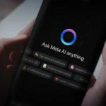 Người dùng đang xem giao diện chatbot Meta AI trên ứng dụng WhatsApp