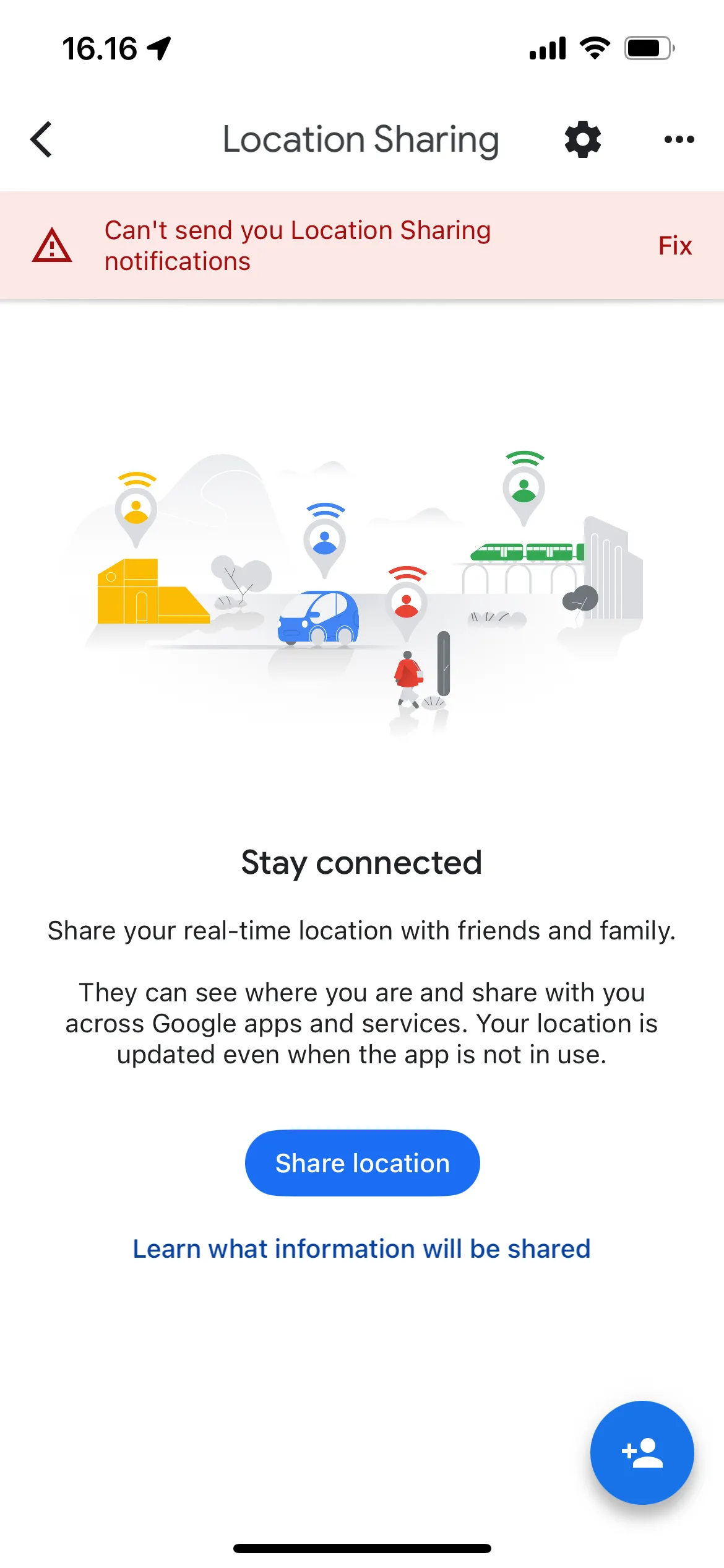 Nút &quot;Chia sẻ vị trí&quot; trong cài đặt Google Maps cho phép người dùng chia sẻ vị trí trực tiếp và thời gian thực.
