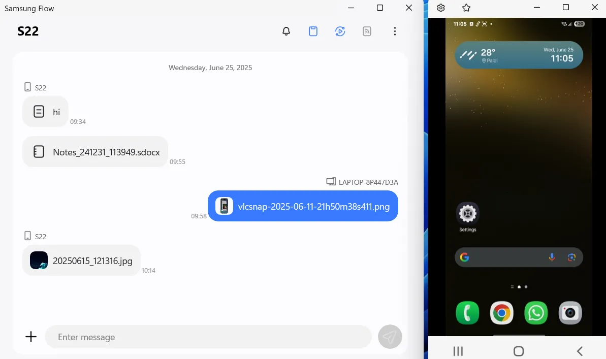 phan chieu man hinh dien thoai galaxy len pc bang samsung flow smart view