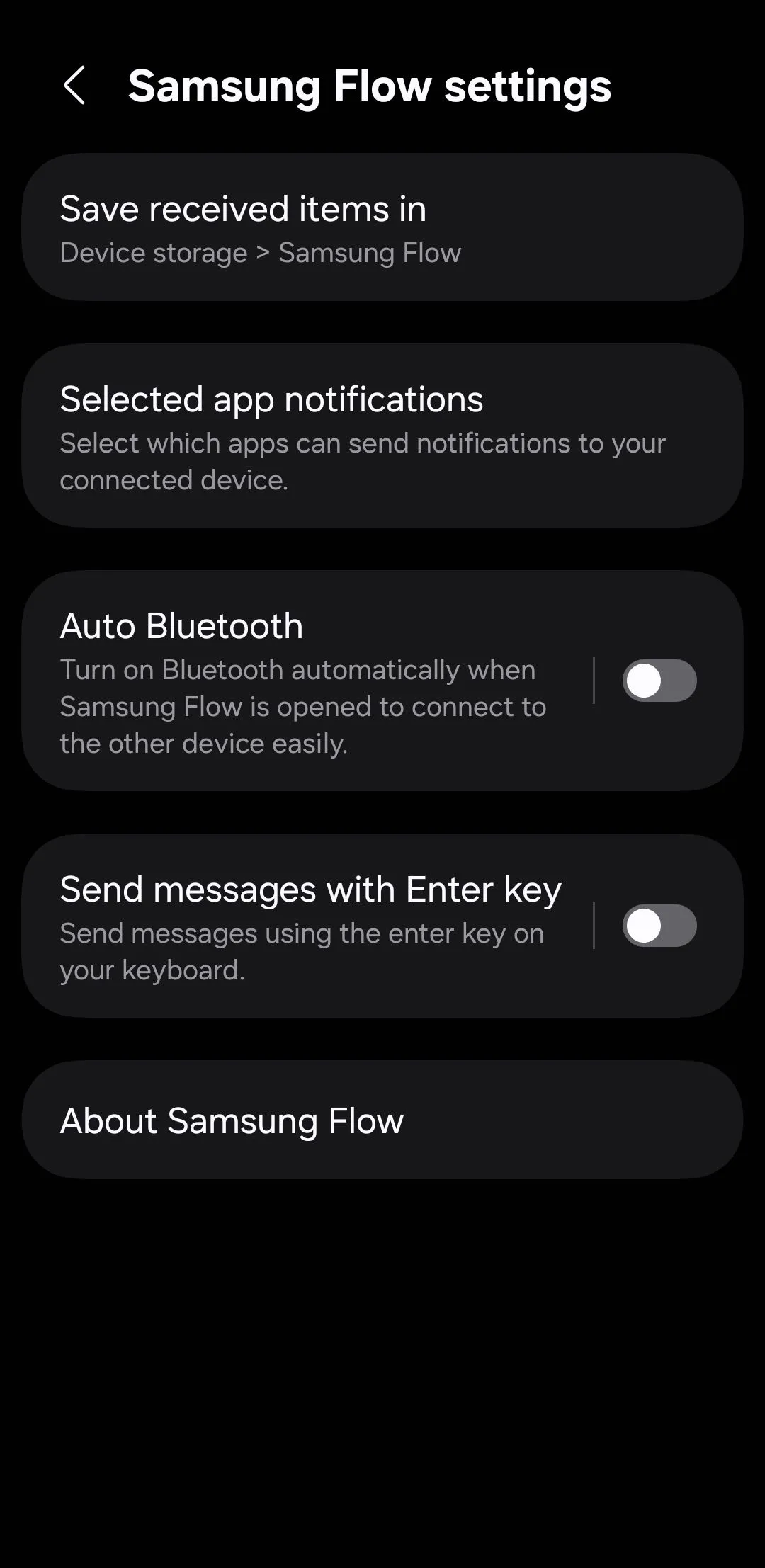 samsung flow settings tren dien thoai galaxy menu thong bao ung dung