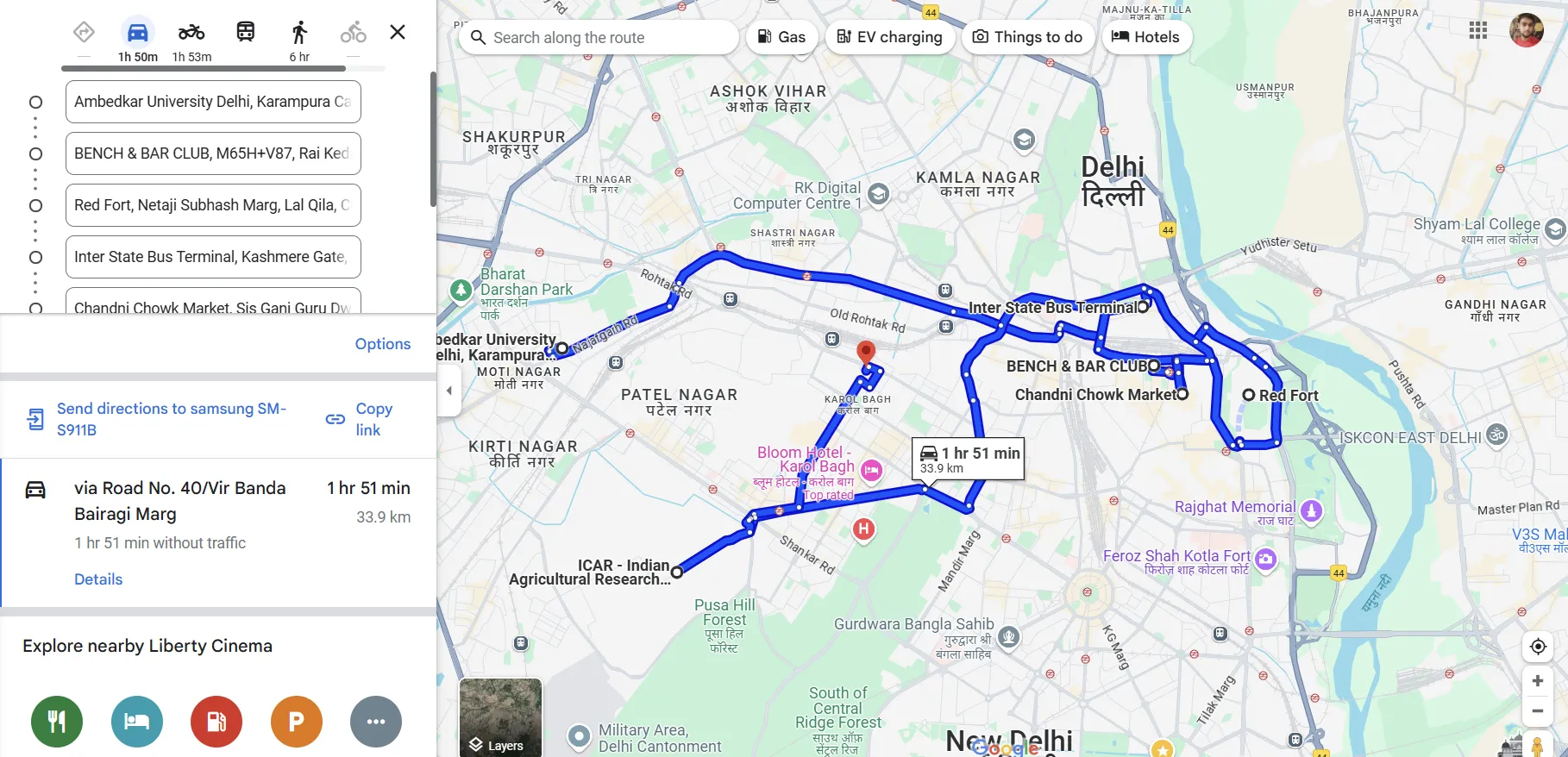 So sánh lộ trình đa điểm dừng trên Google Maps trước và sau khi tối ưu bằng tiện ích Routora, cho thấy quãng đường và thời gian được rút ngắn đáng kể.
