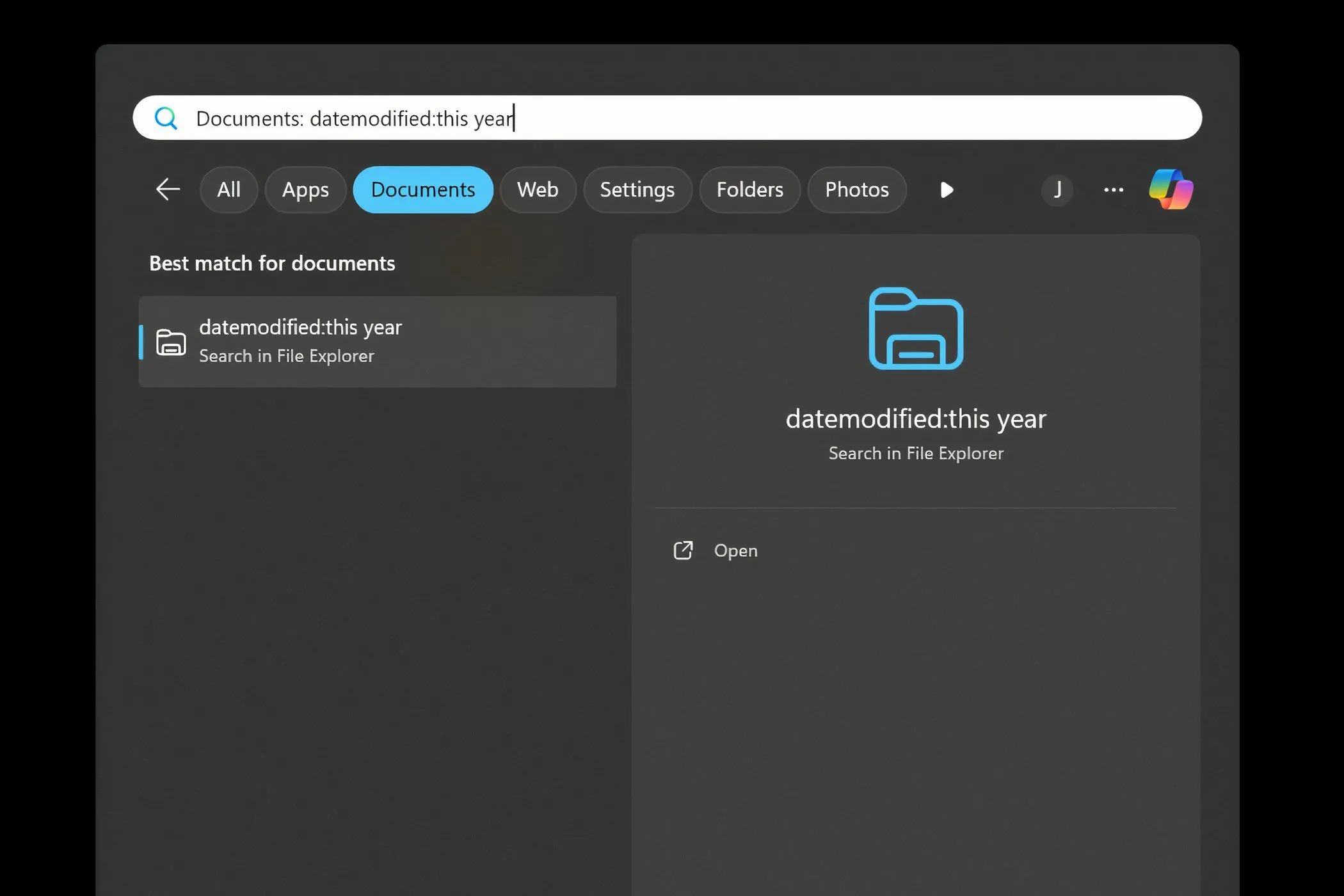 Sử dụng bộ lọc tìm kiếm theo ngày chỉnh sửa trong Windows File Explorer