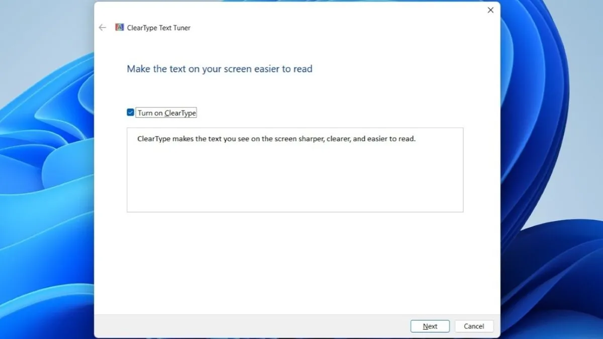 Sử dụng ClearType Text Tuner để làm sắc nét chữ trên màn hình Windows