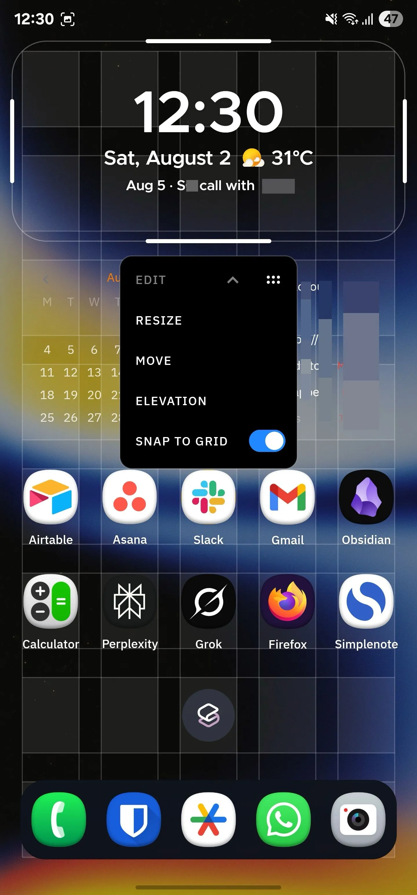 Sử dụng hệ thống lưới linh hoạt của Smart Launcher để điều chỉnh vị trí và khoảng cách của biểu tượng ứng dụng và widget trên màn hình chính.
