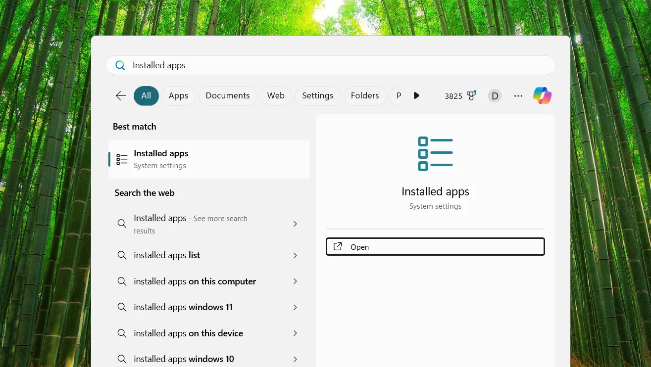 Sử dụng Windows Search để mở ứng dụng đã cài đặt trên Windows 11