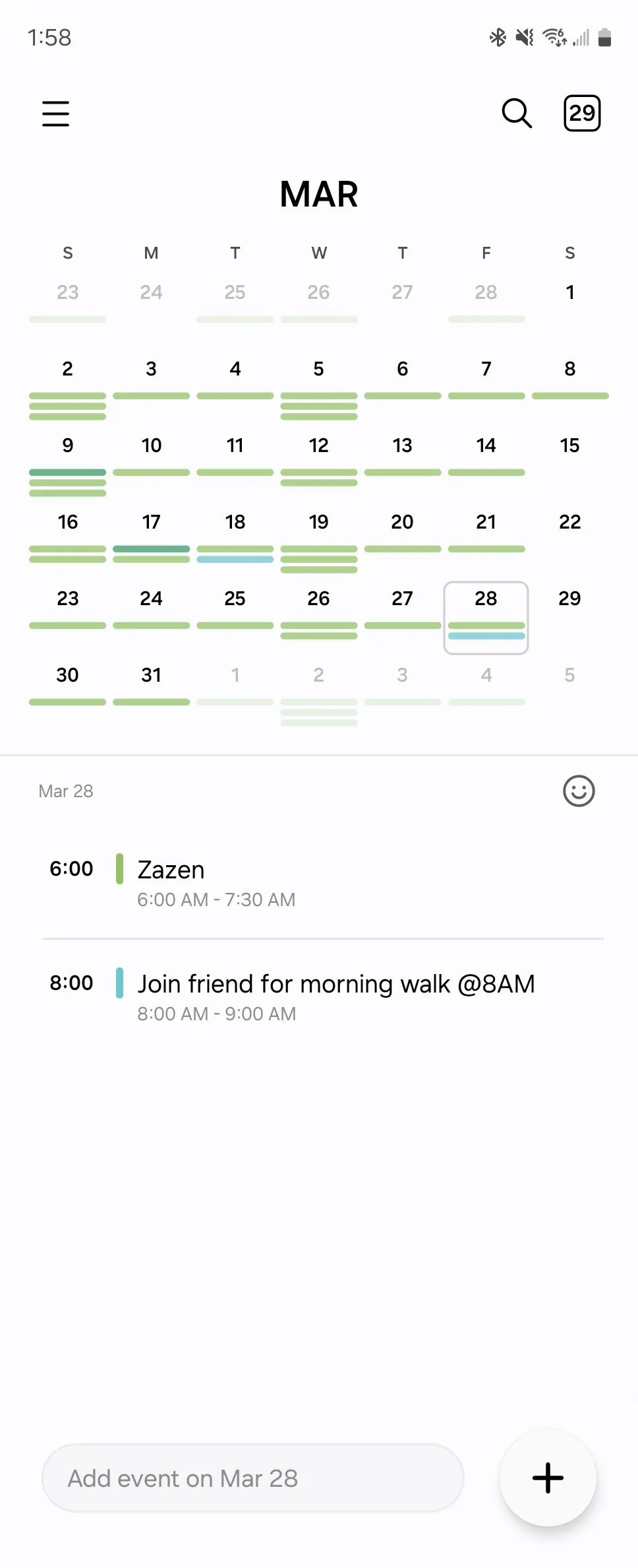 Sự kiện được tạo tự động trong Lịch Samsung từ nhập liệu thông minh &quot;Parent Teacher Conference @4PM&quot;