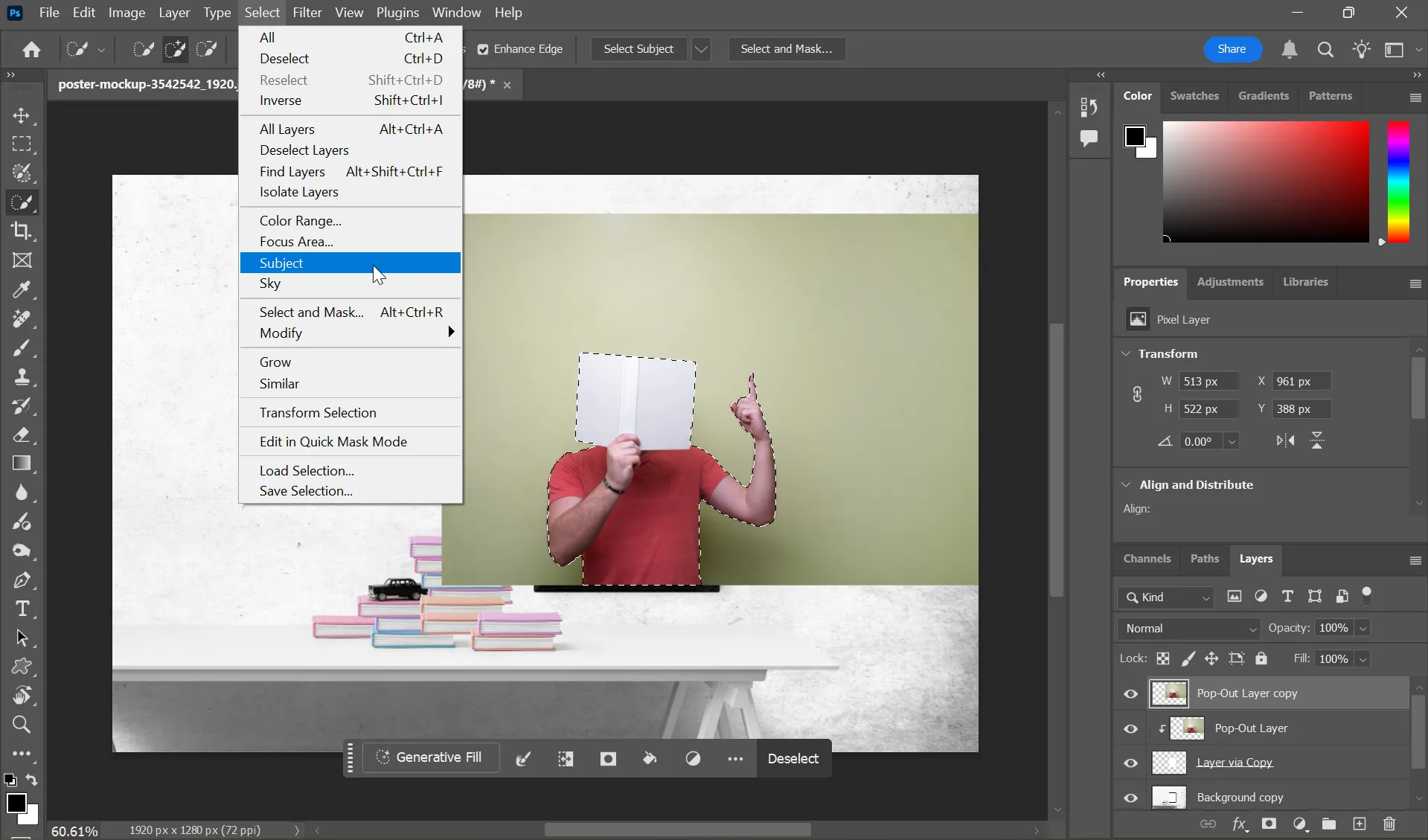 Tách và khoanh vùng chủ thể chính để tạo hiệu ứng pop-out trong Photoshop