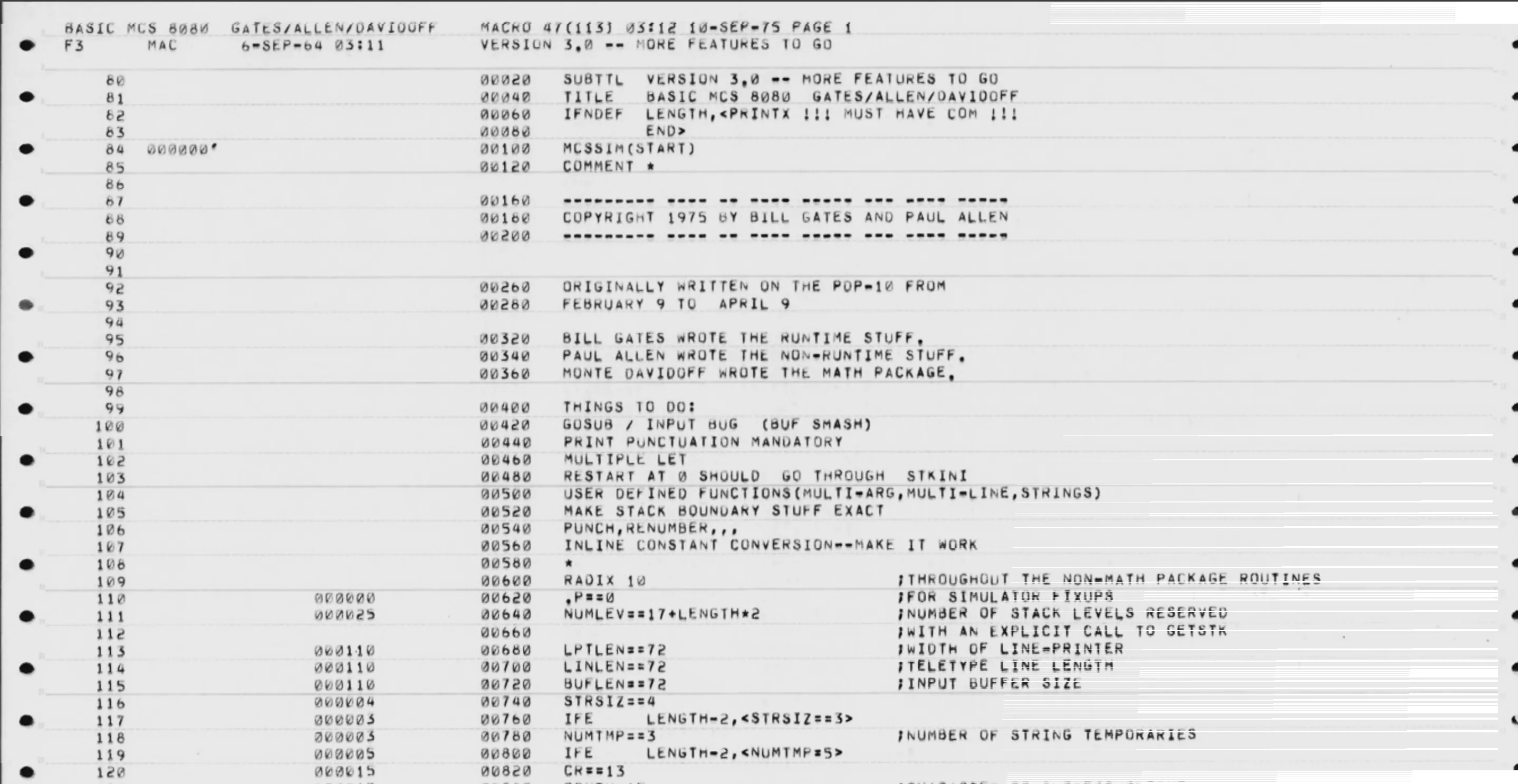 Tài liệu mã nguồn Altair BASIC gốc được Bill Gates phát hành, đánh dấu cột mốc lịch sử Microsoft