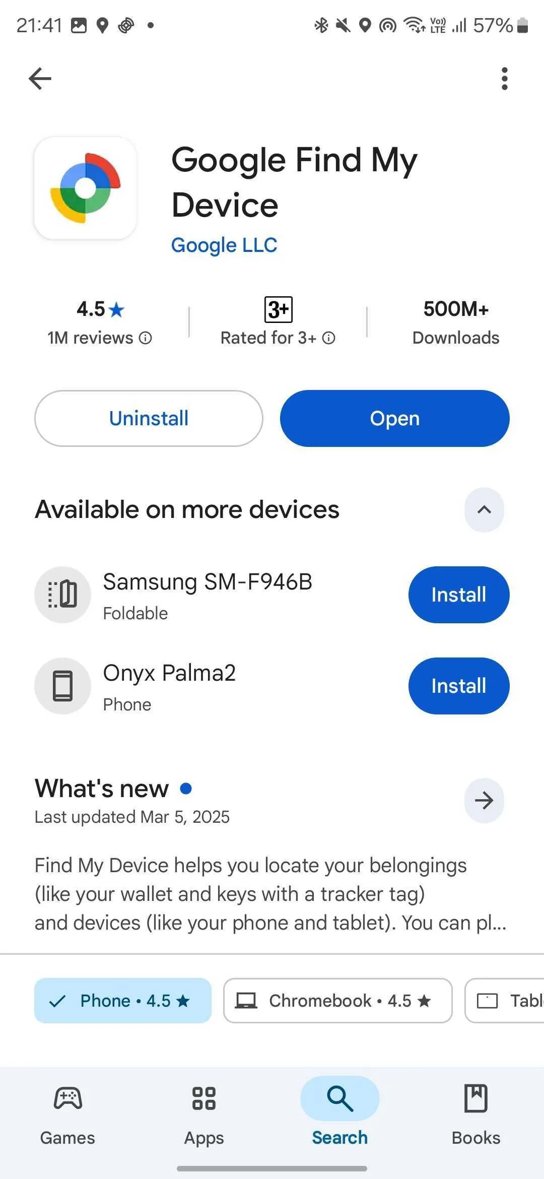 Tải và cài đặt ứng dụng Google Tìm thiết bị của tôi từ Google Play Store