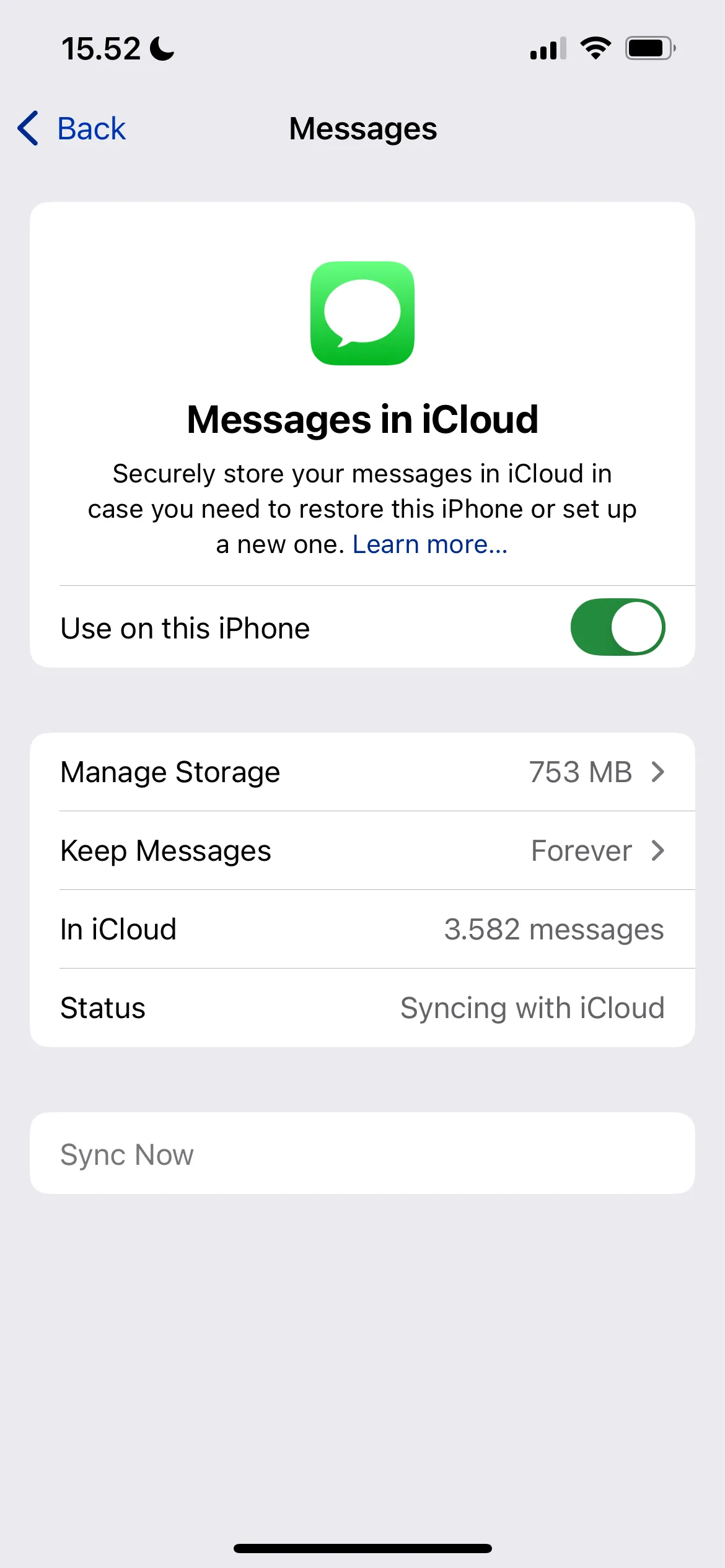 Tắt đồng bộ tin nhắn trong iCloud trên iPhone