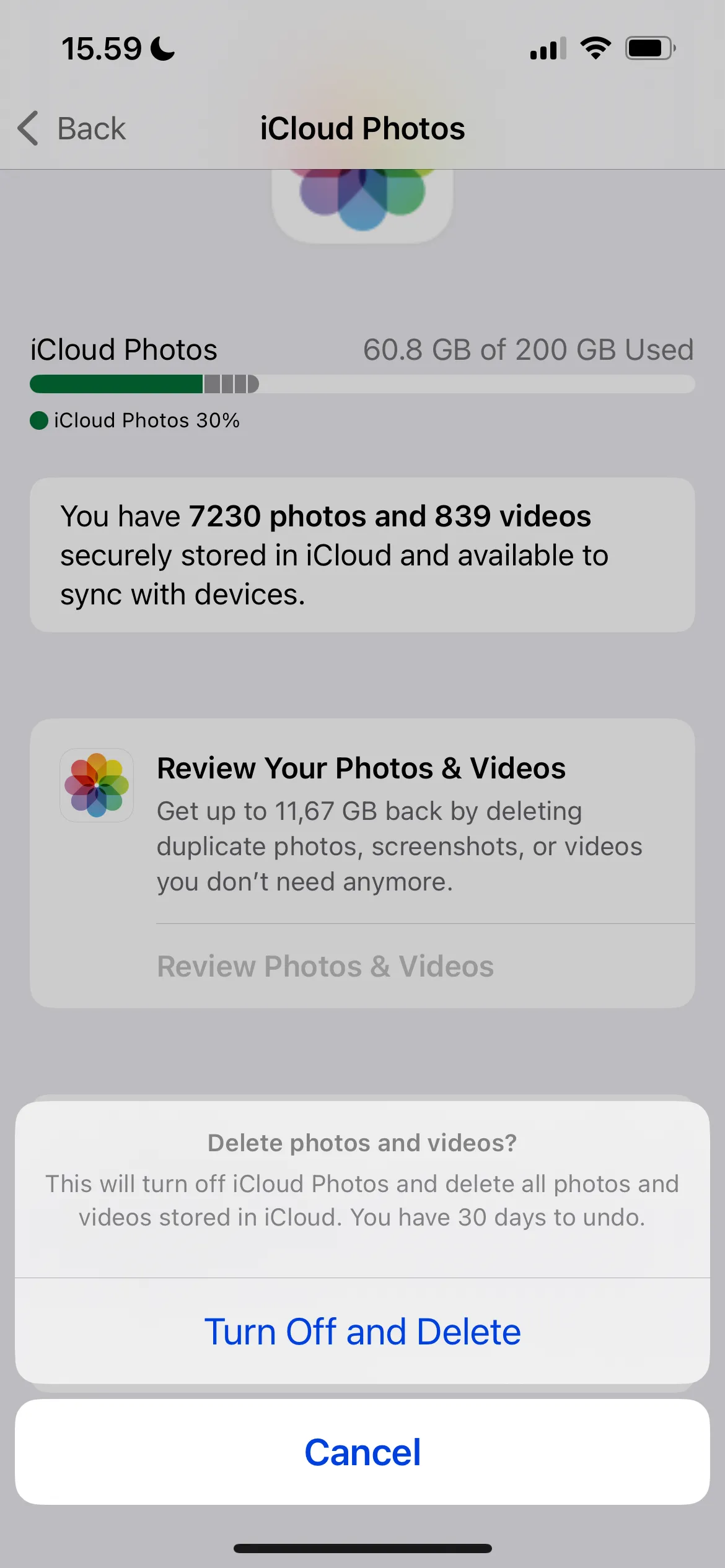 Tắt và xóa đồng bộ ảnh iCloud để giải phóng dung lượng