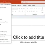 Thanh công cụ truy cập nhanh Quick Access Toolbar trong PowerPoint hiển thị các lệnh thường dùng.