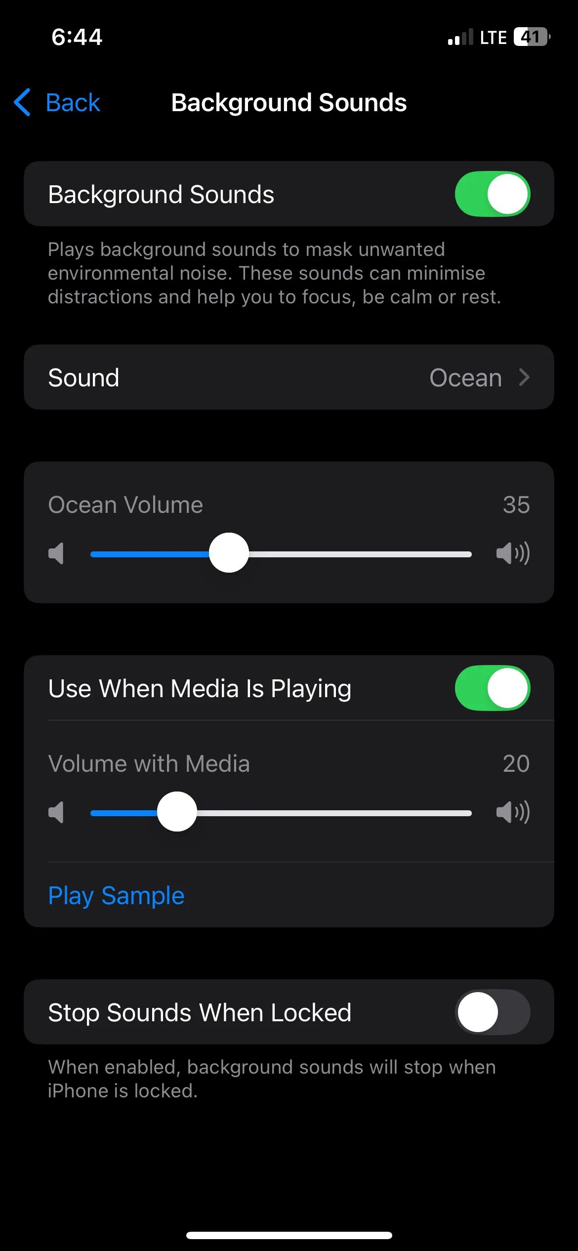 Thay đổi âm thanh nền sang tiếng Sóng biển trong cài đặt iPhone